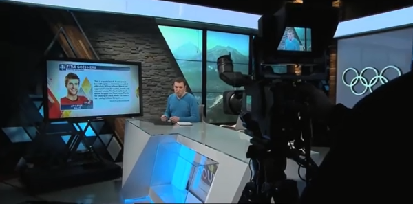 Le défi des médias canadiens : offrir une couverture continue et totale des jeux olympiques d'hiver 2014. Copie d'écran de la vidéo du groupe Société-Radio Canada, le 27 février 2014.